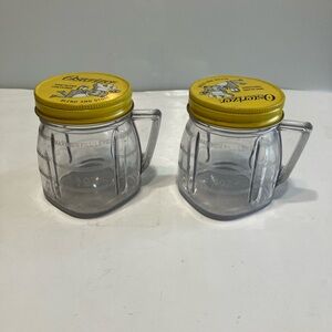 Oster Kitchen Center Mini Blend Container Jars 8oz. with Lids Lot Of 2 Vintage